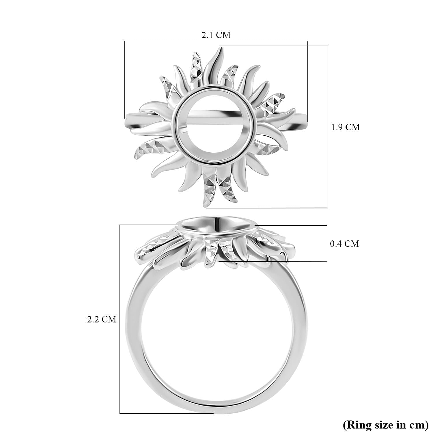 Lucy Q Flame Collection - Rhodium Overlay Sterling Silver Ring 7534917 5