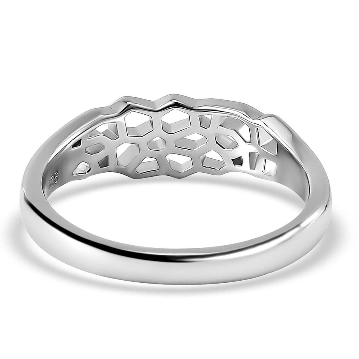 Lucy Q Honeycomb Collection - Rhodium Overlay Sterling Silver Ring 7545880 4