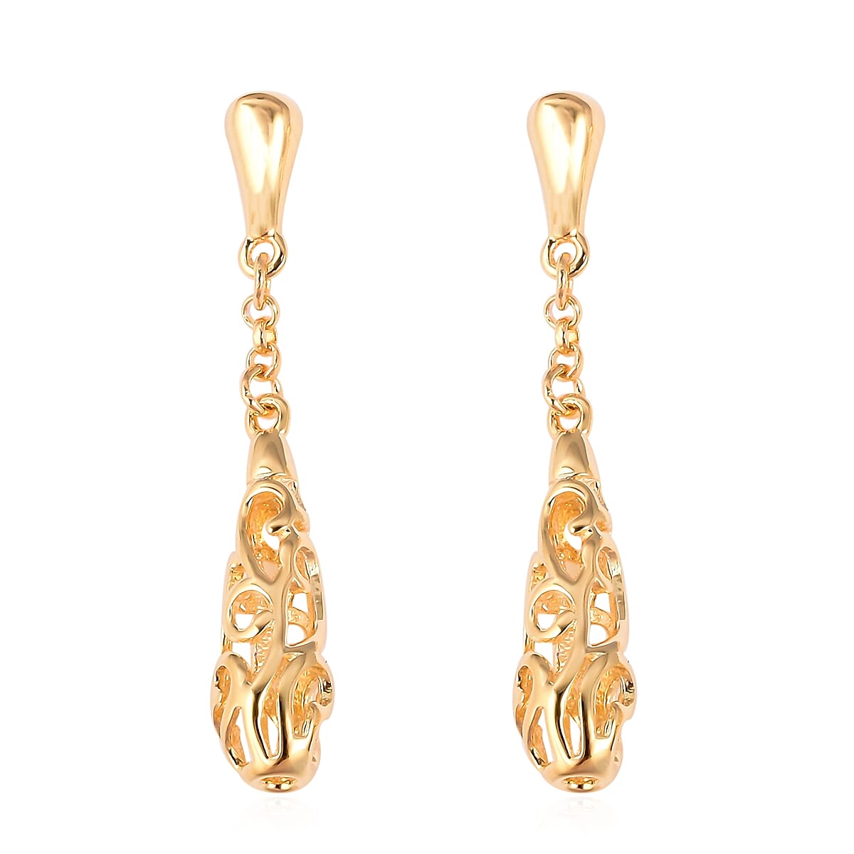 LucyQ Lattice Drop Earrings in Gold Plated Silver 3391497 0