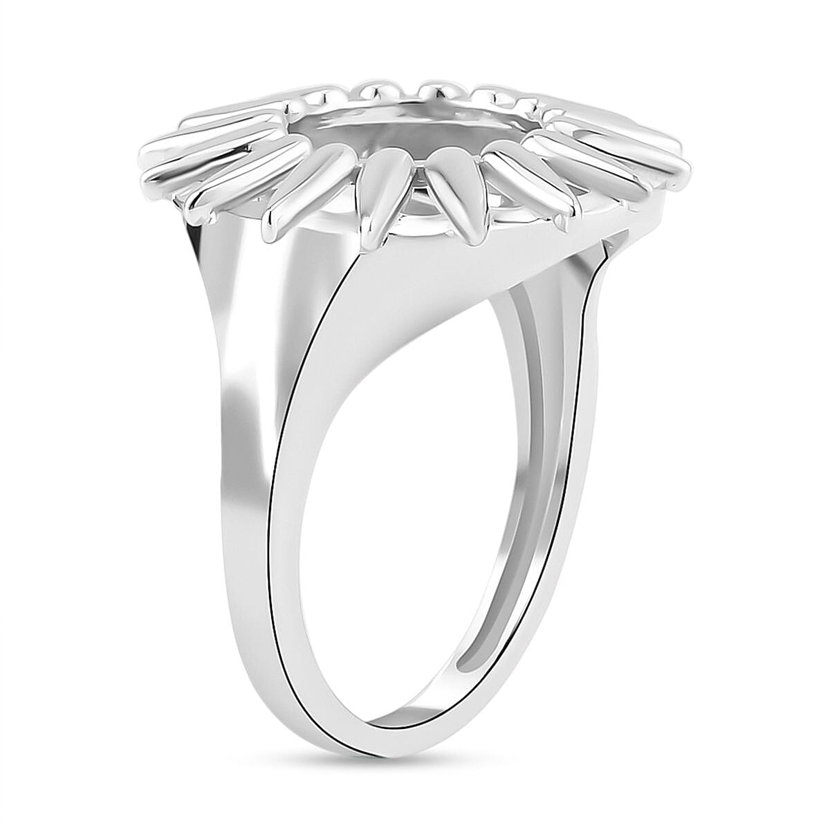 Lucy Q Petal Collection - Rhodium Overlay Sterling Silver Ring 7491442 10
