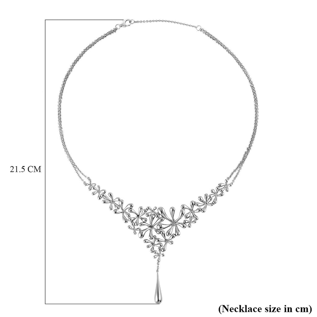 Lucy Q Splash Collection - Rhodium Overlay Sterling Silver Necklace (Size - 16-18-20)
