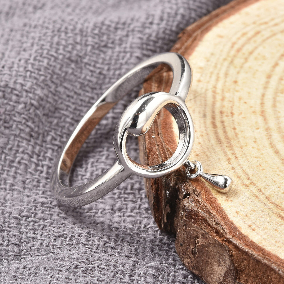 LucyQ Tears Collection Ring in Rhodium Plated Sterling Silver 3881381 2