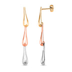 LucyQ Tri Drip Collection - Sterling Silver Earring in 18K Vermeil Tri Colour Plated