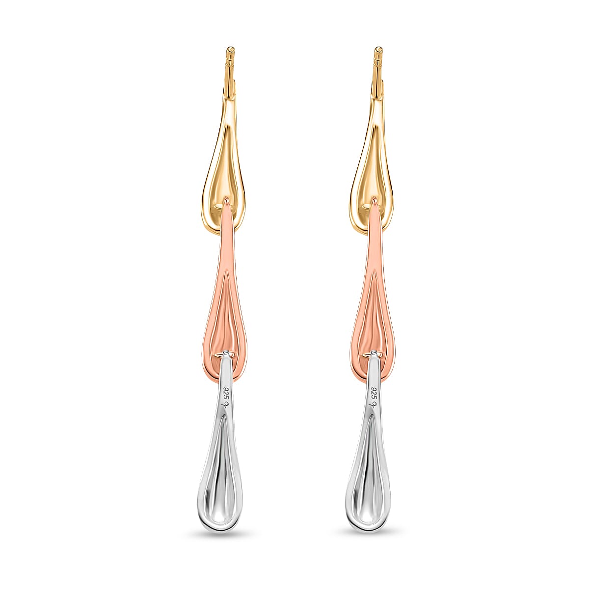 LucyQ Tri Drip Collection - Sterling Silver Earring in 18K Vermeil Tri Colour Plated 8207207 5