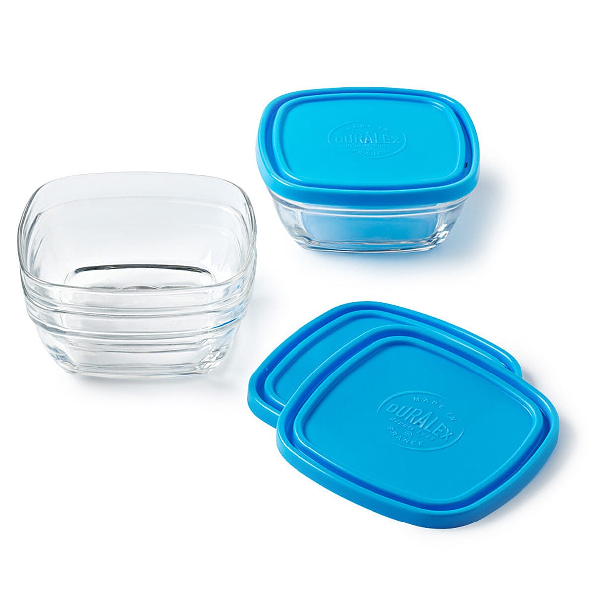 Freshbox 3 Piece Square Set with Blue Lid - (0.6ltr - 1.1ltr - 2ltr) 7801000 1