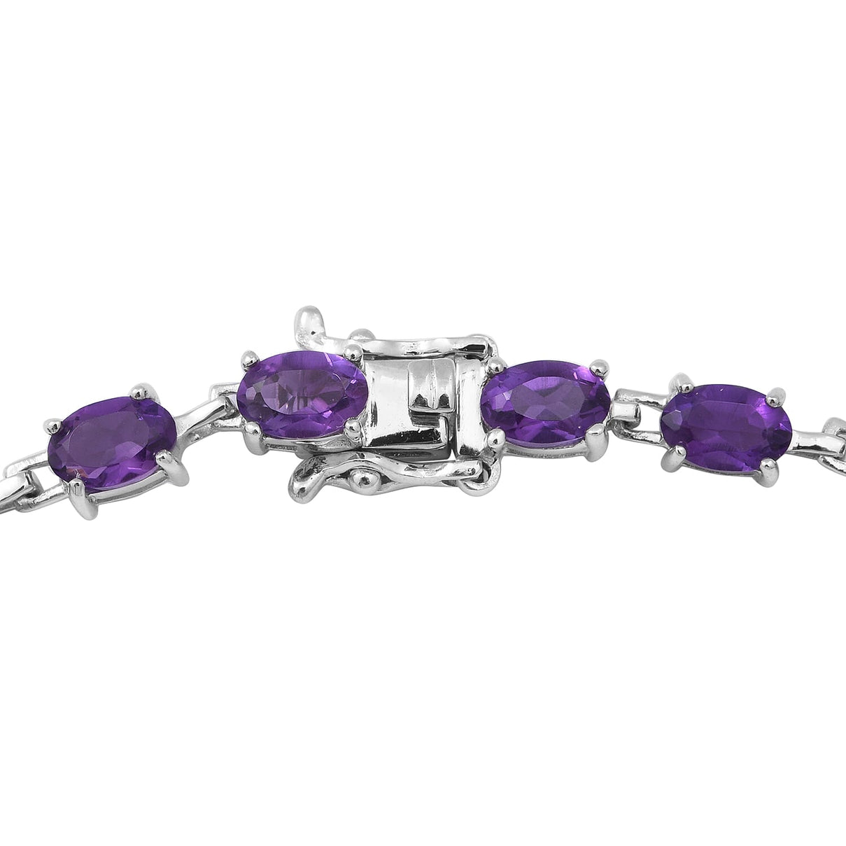 Lusaka Amethyst Necklace Size 18 Inch in Rhodium Plated Sterling Silver, Wt. 15.00 Gms 8727897 4