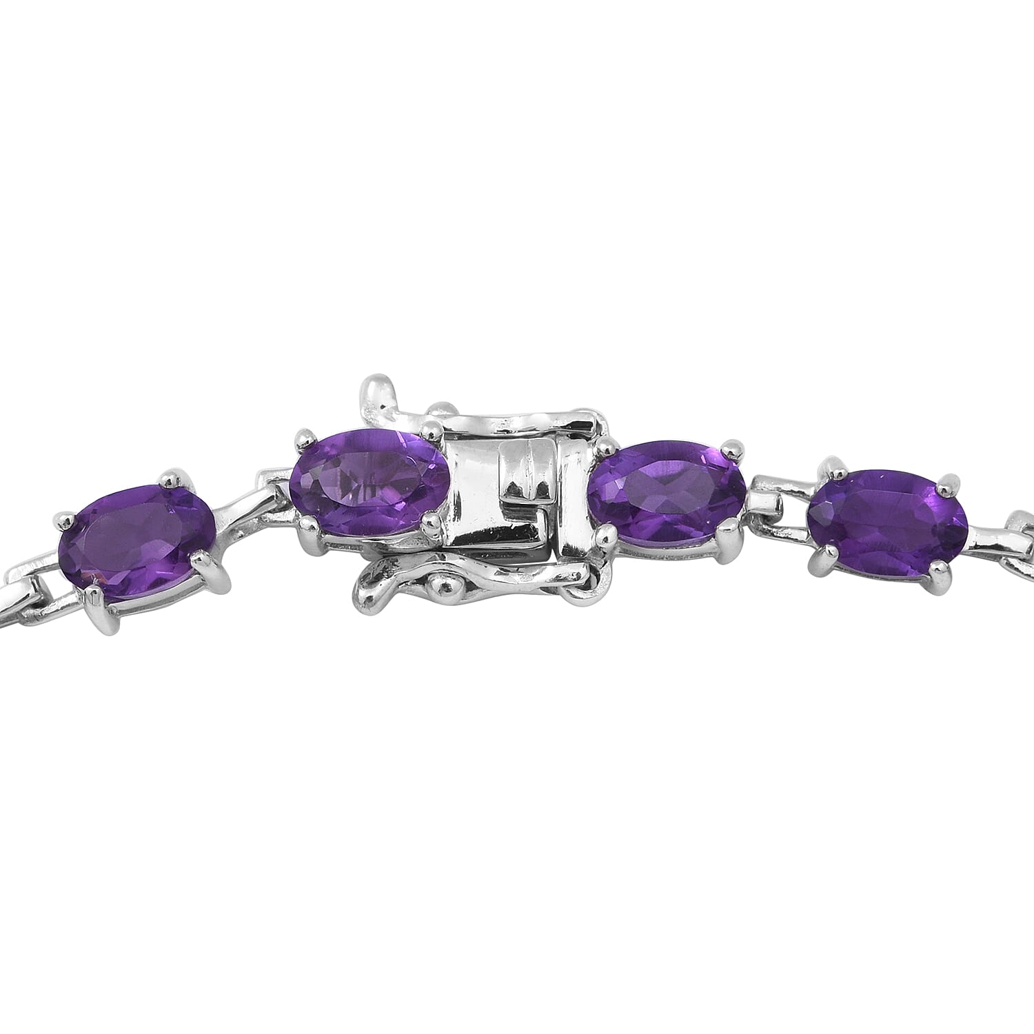 Lusaka Amethyst Necklace Size 18 Inch in Rhodium Plated Sterling Silver, Wt. 15.00 Gms 8727897 4