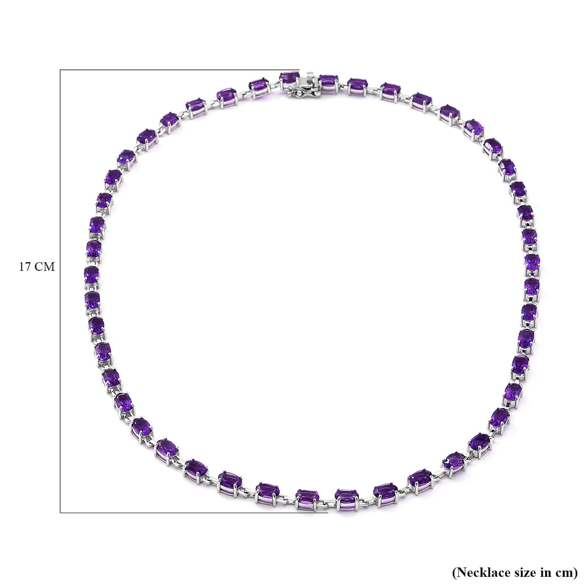 Lusaka Amethyst Necklace Size 18 Inch in Rhodium Plated Sterling Silver, Wt. 15.00 Gms 8727897 5