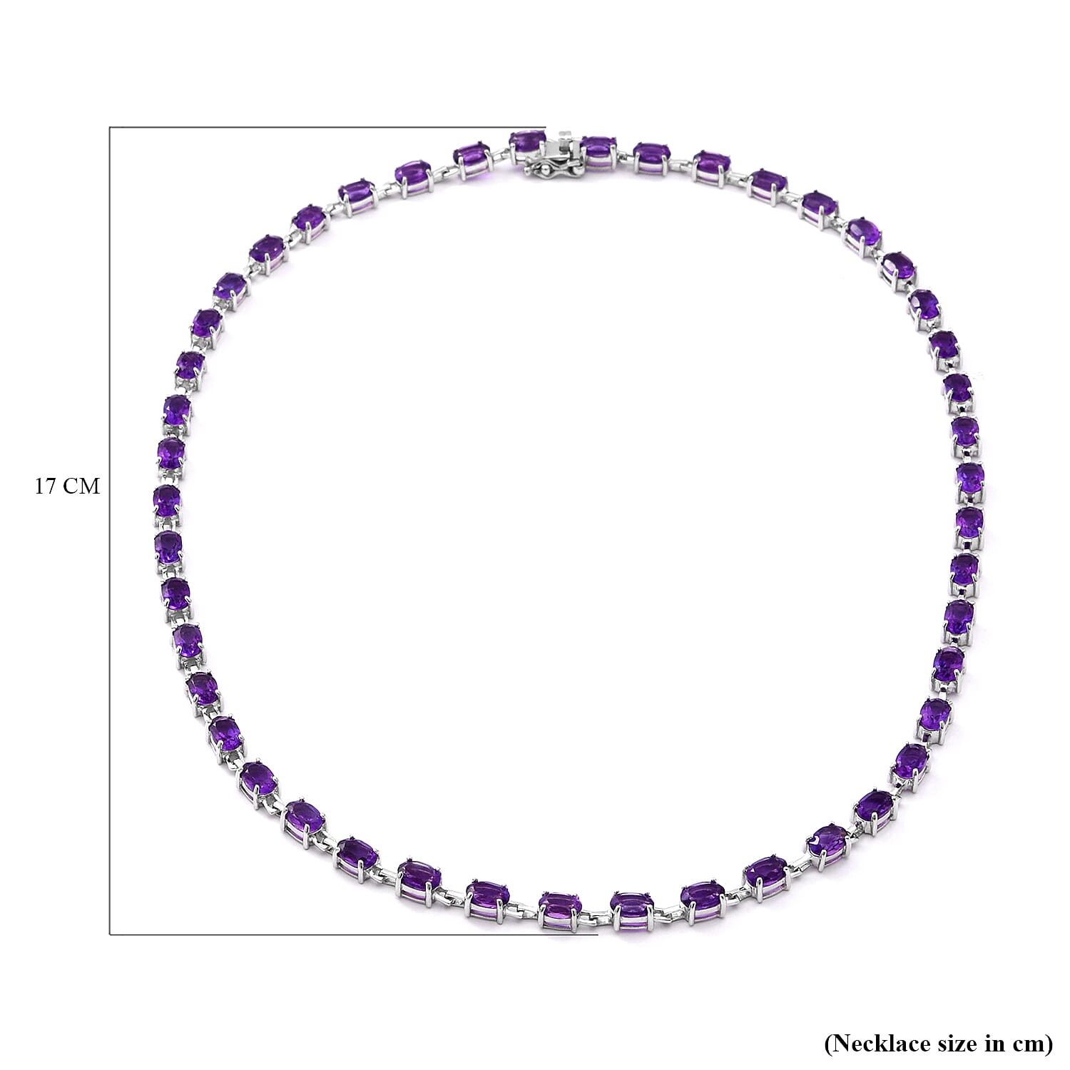 Lusaka Amethyst Necklace Size 18 Inch in Rhodium Plated Sterling Silver, Wt. 15.00 Gms 8727897 5