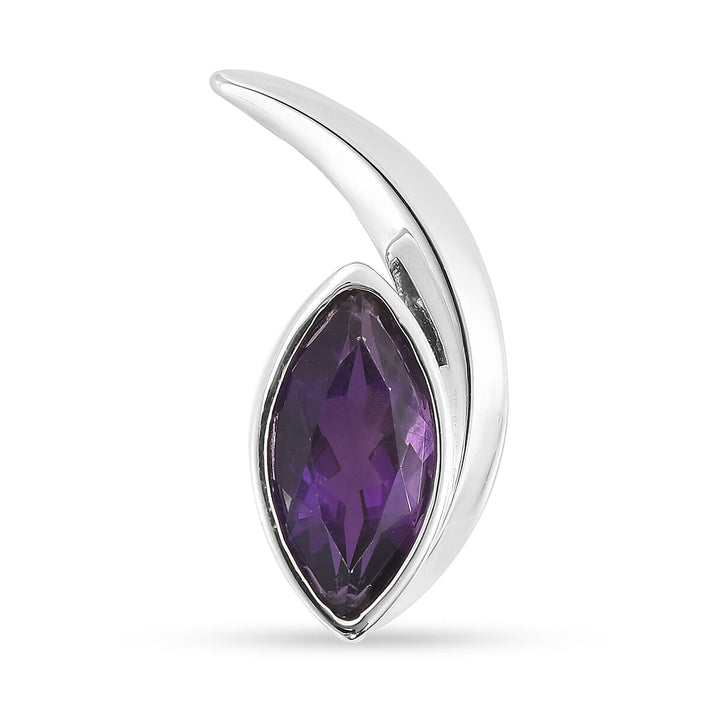 Lusaka Amethyst Pendant in Rhodium Overlay Sterling Silver 1.50 Ct 3878538 2