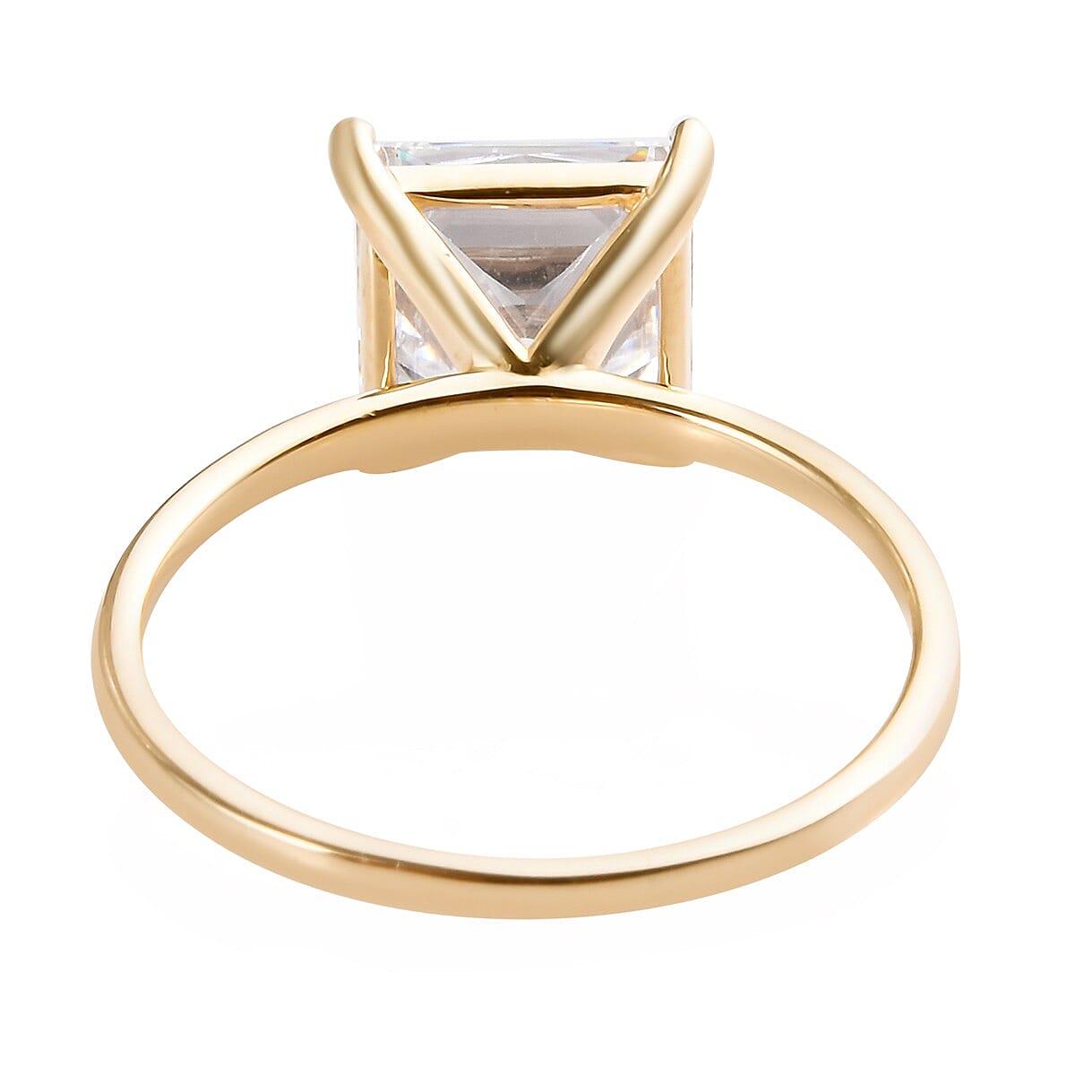 Lustro Stella 9K Yellow Gold Solitaire Ring Made with Finest CZ 3749485 5