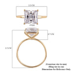 Lustro Stella 9K Yellow Gold Solitaire Ring Made with Finest CZ