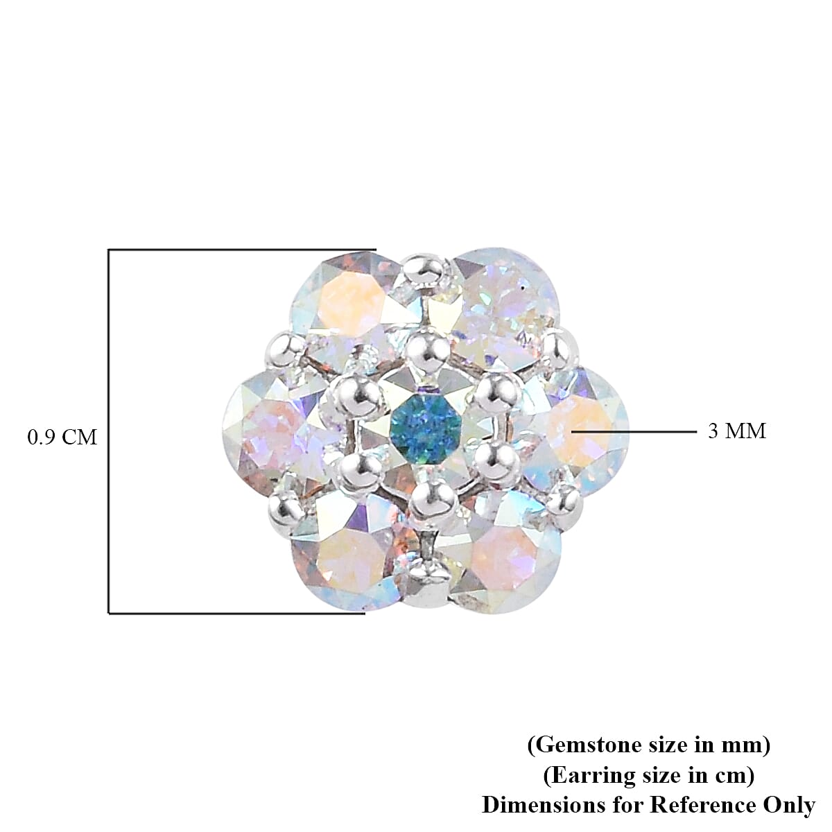 Lustro Stella  AB Crystal Floral Stud Earrings (with Push Back) in Sterling Silver 3687063 5