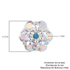 Lustro Stella  AB Crystal Floral Stud Earrings (with Push Back) in Sterling Silver