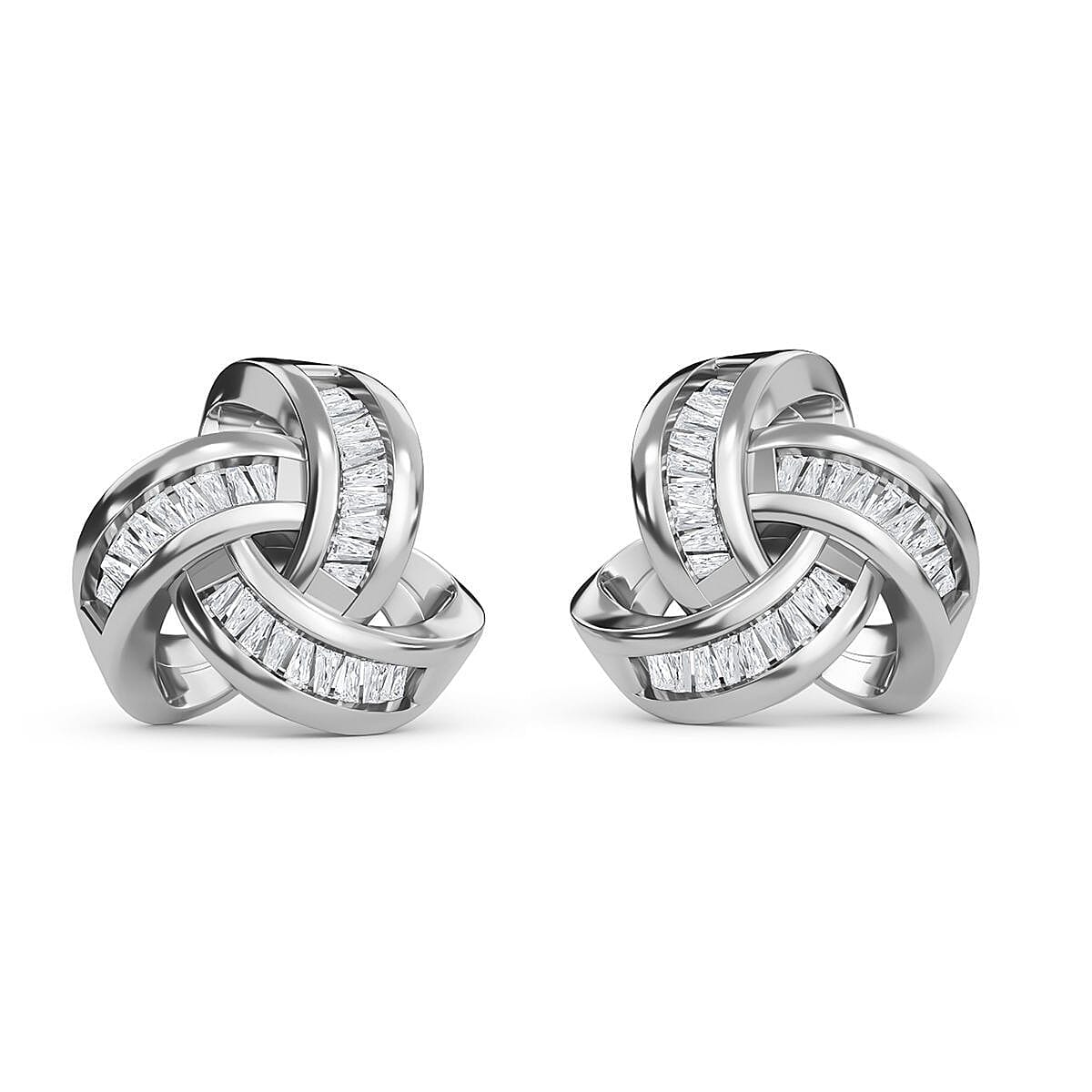 Cubic Zirconia  Earring in rhodium Sterling Silver 7813729 0