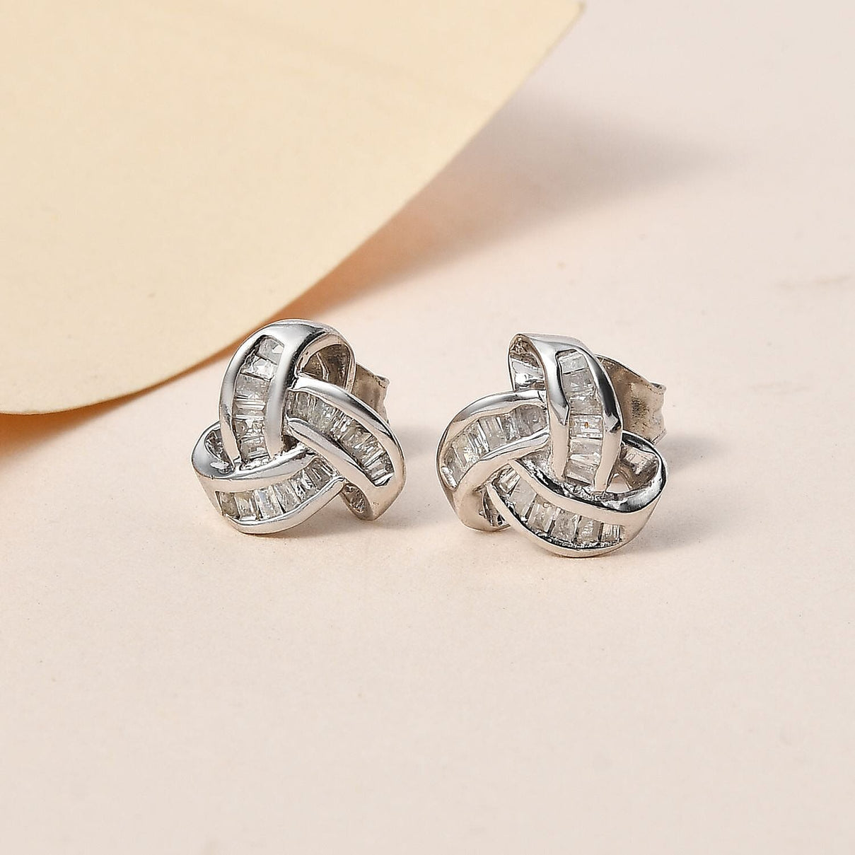 Cubic Zirconia  Earring in rhodium Sterling Silver 7813729 1