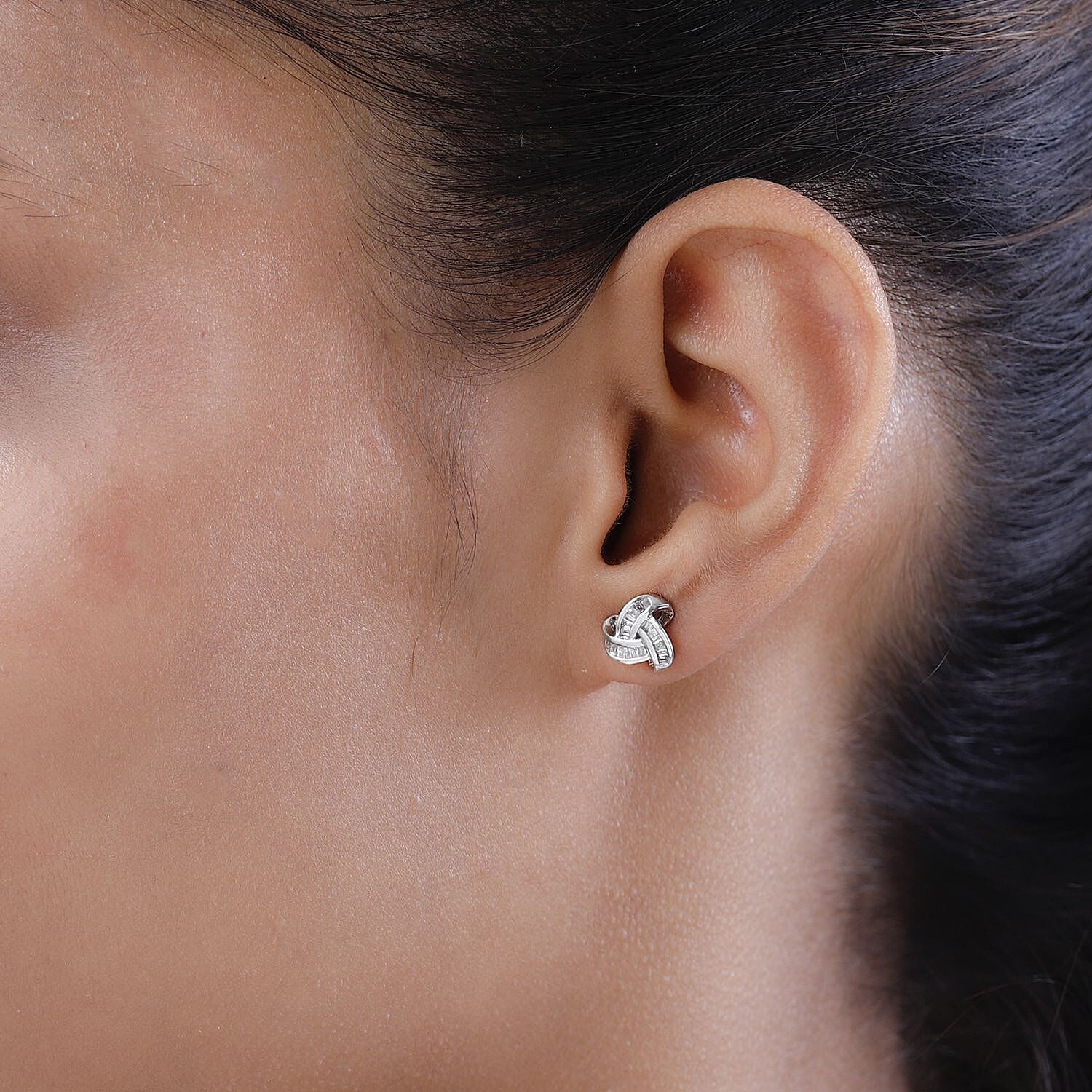 Cubic Zirconia  Earring in rhodium Sterling Silver 7813729 2