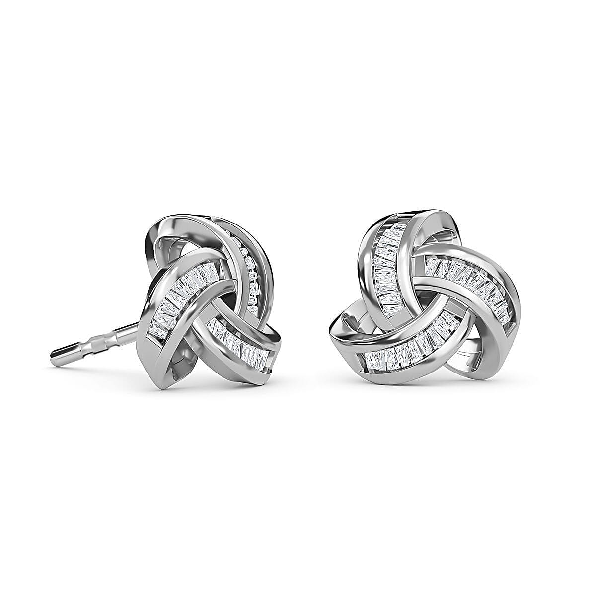 Cubic Zirconia  Earring in rhodium Sterling Silver 7813729 3