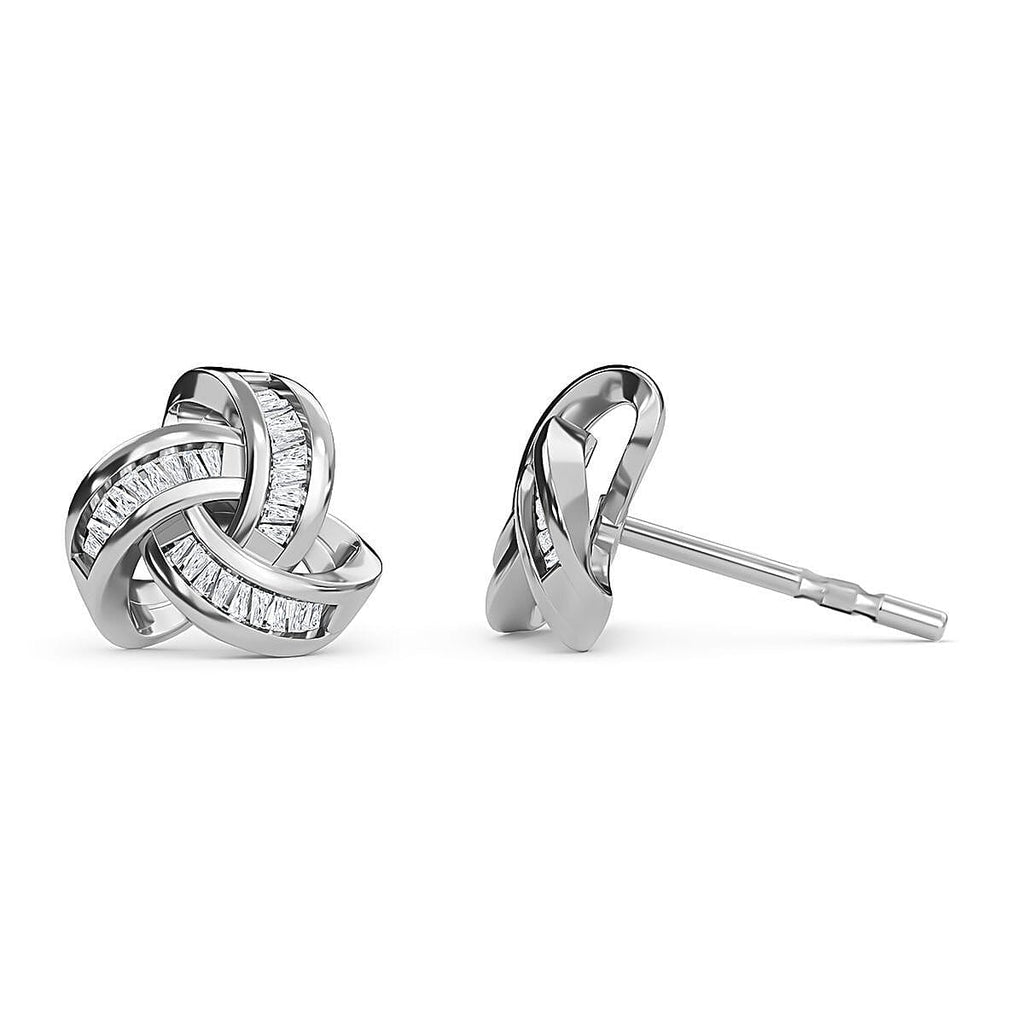 Cubic Zirconia  Earring in rhodium Sterling Silver
