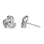 Cubic Zirconia  Earring in rhodium Sterling Silver