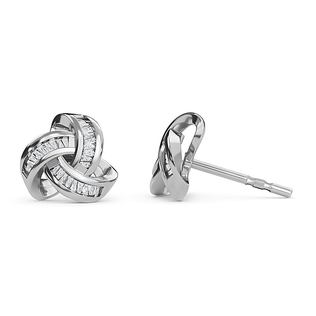 Cubic Zirconia  Earring in rhodium Sterling Silver 7813729 4