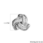 Cubic Zirconia  Earring in rhodium Sterling Silver
