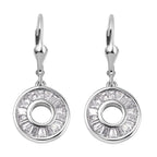 Lustro Stella - Cubic Zirconia  Earring in Rhodium Overlay Sterling Silver
