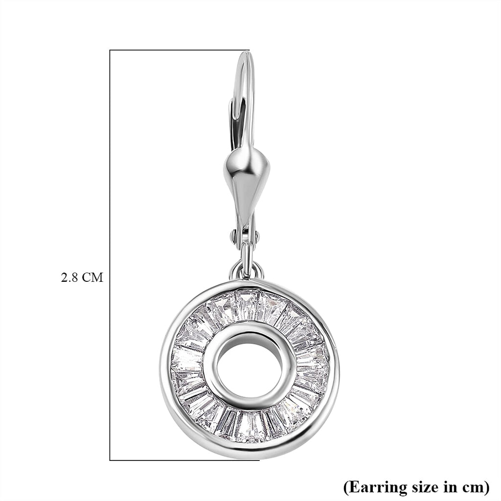 Lustro Stella - Cubic Zirconia  Earring in Rhodium Overlay Sterling Silver
