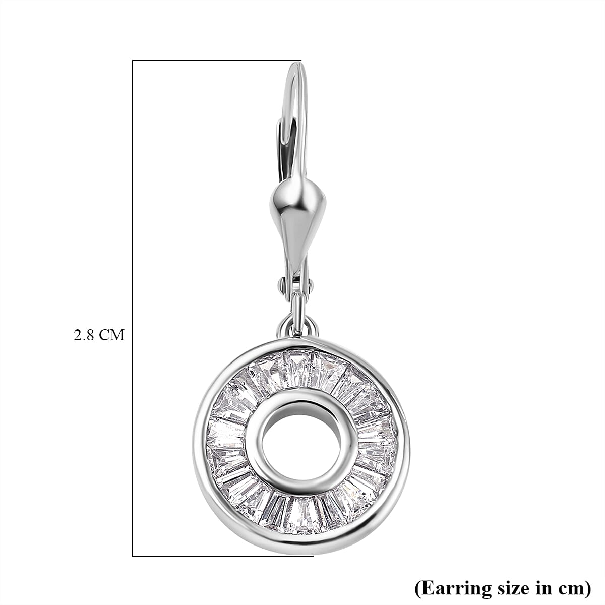 Lustro Stella - Cubic Zirconia Circle Earrings in Rhodium Overlay Sterling Silver 7813754 3