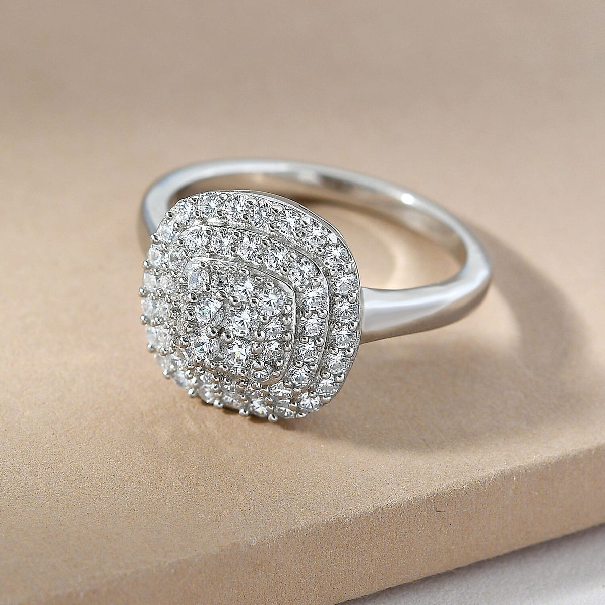 Lustro Stella Finest CZ 1.30 Ct. Ring in Platinum Plated Sterling Silver 6908756 2