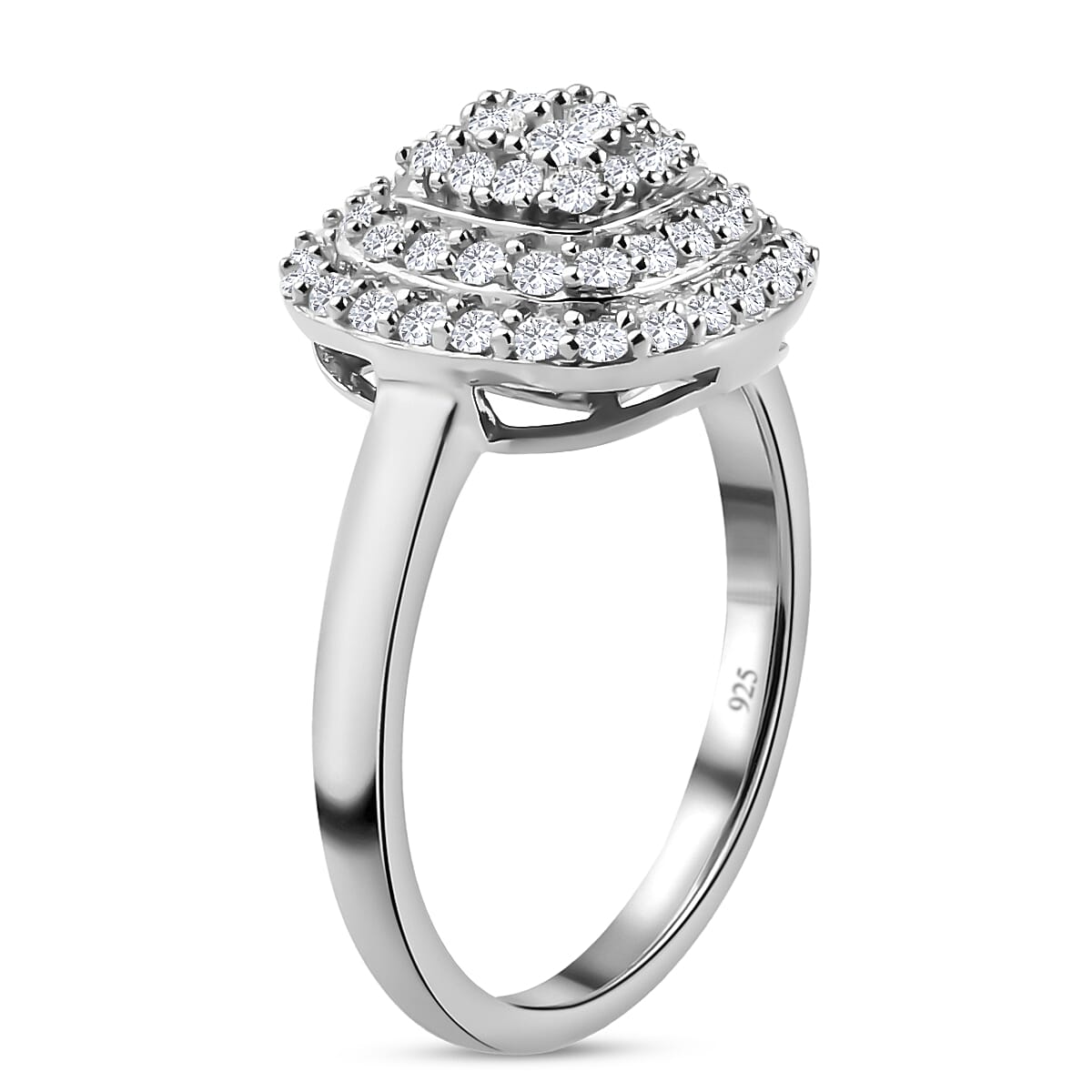 Lustro Stella Finest CZ 1.30 Ct. Ring in Platinum Plated Sterling Silver 6908756 4
