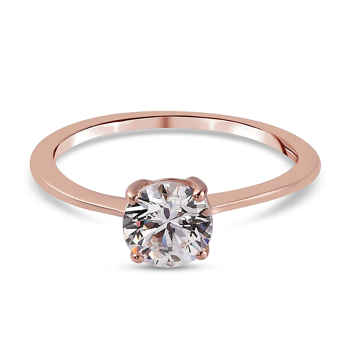 Lustro Stella Finest CZ 1.5 Carat Solitaire Ring in Rose Gold Plated Sterling Silver 3846023 0