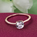 Lustro Stella - 18K Vermeil Rose Gold Plated Sterling Silver Solitaire Ring Made with Finest CZ 1.53 Ct.