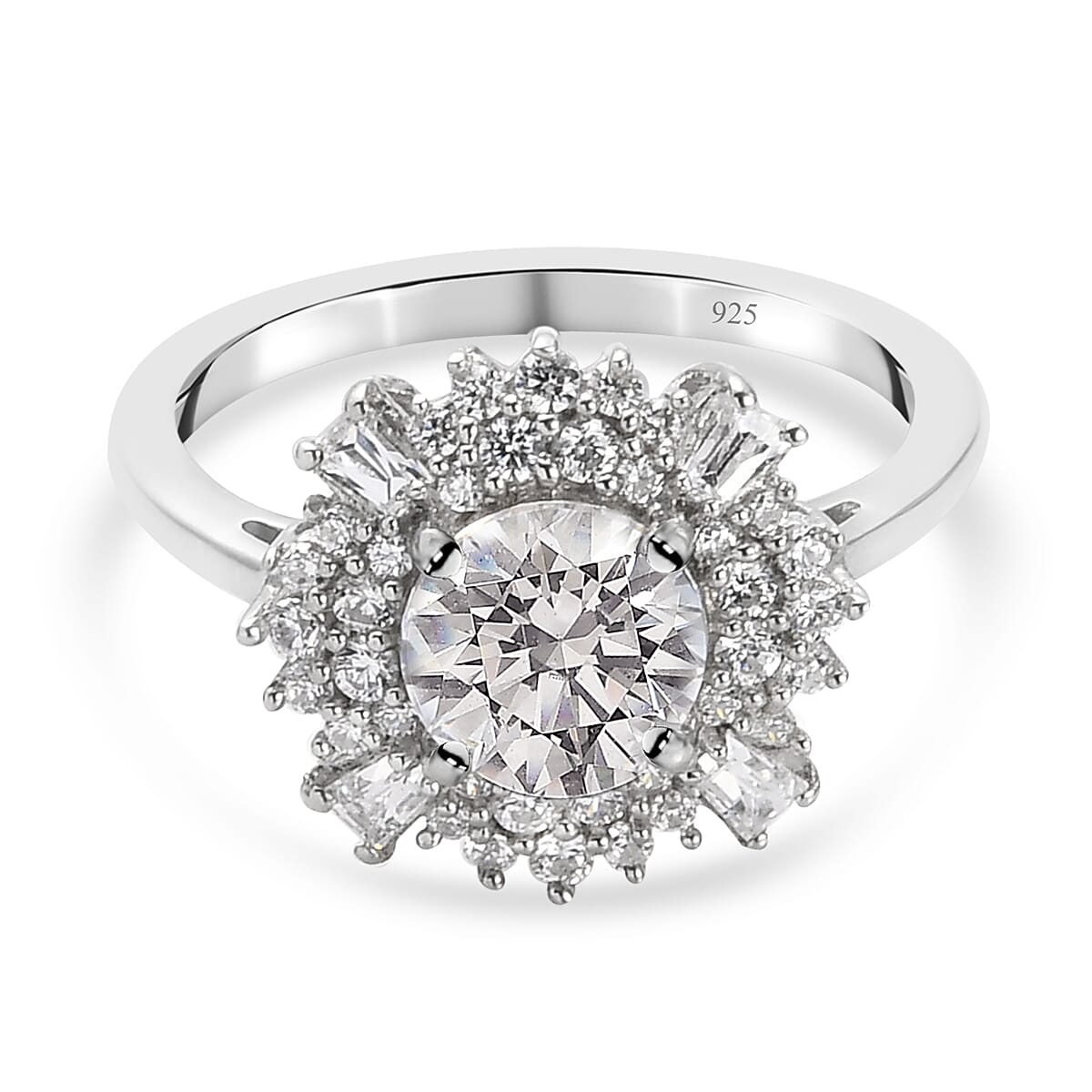 Lustro Stella Finest CZ 2.93 Ct. Ring in Platinum Plated Sterling Silver 3872054 0