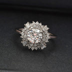 Lustro Stella Platinum Overlay Sterling Silver Ring Made with Finest CZ 2.93 Ct.