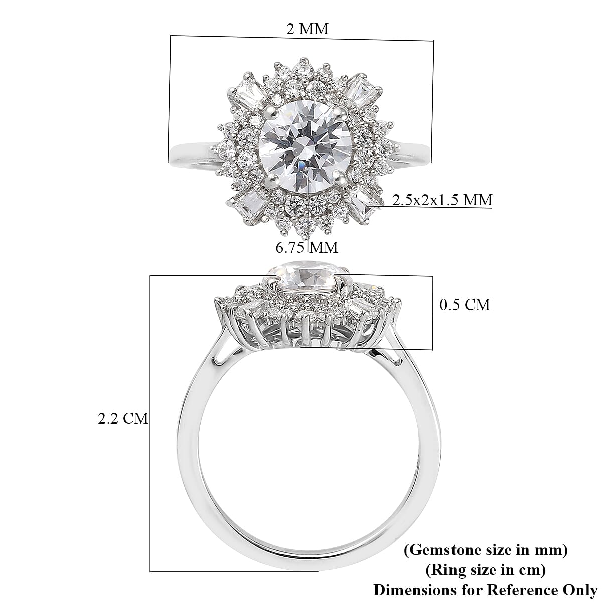 Lustro Stella Finest CZ 2.93 Ct. Ring in Platinum Plated Sterling Silver 3872054 6