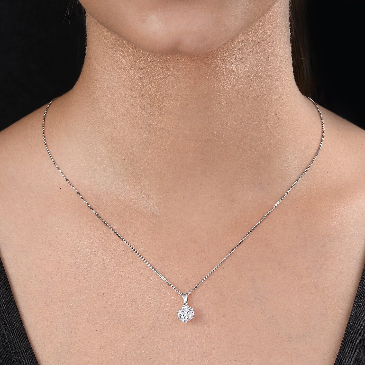 Lustro Stella Finest CZ 3.38 Ct. SOLITAIRE Pendant in Sterling Silver 3829066 3