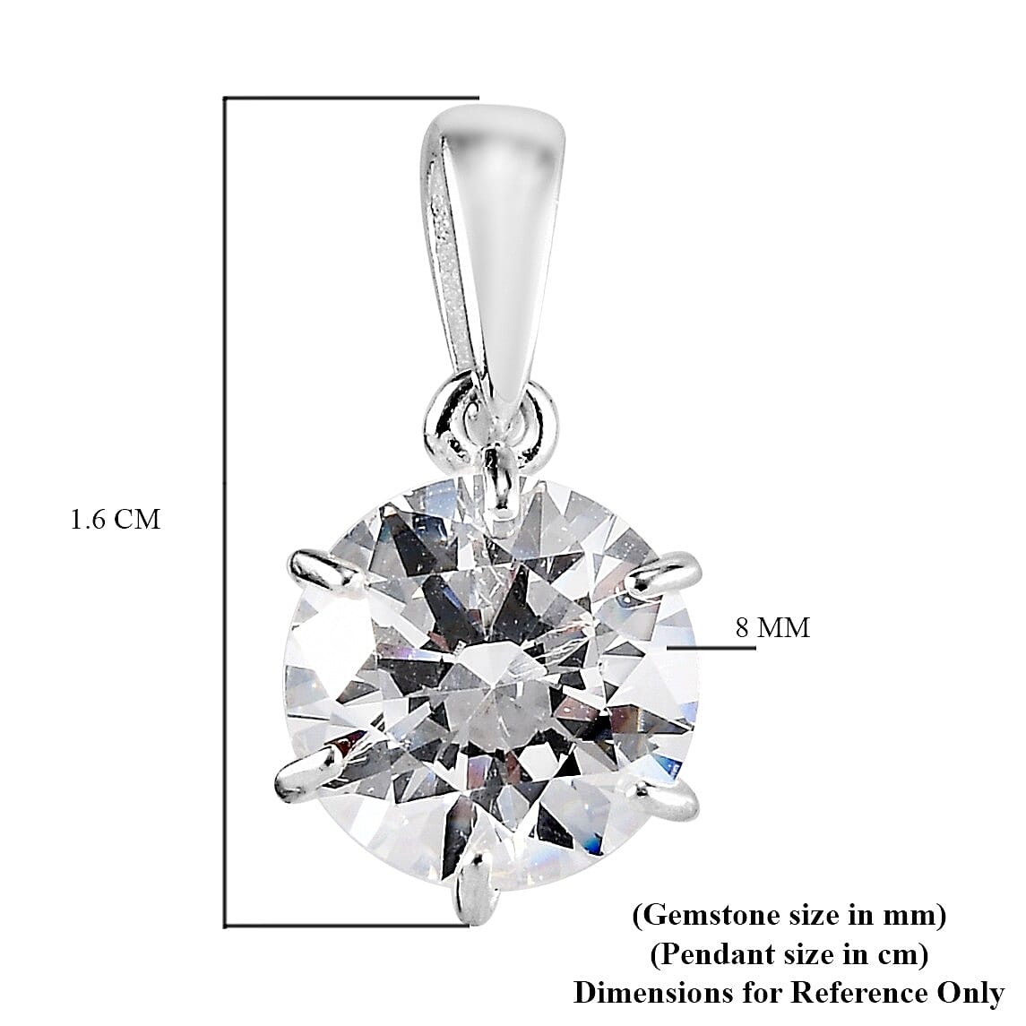 Lustro Stella Finest CZ 3.38 Ct. SOLITAIRE Pendant in Sterling Silver 3829066 6
