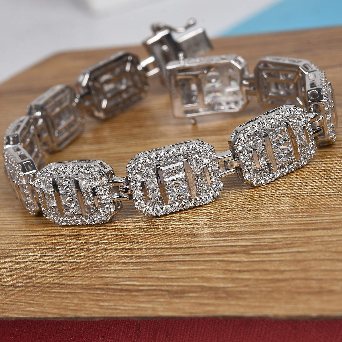Lustro Stella Finest CZ  Bracelet in Platinum Plated Sterling Silver 3699376 0