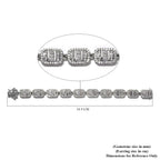 Lustro Stella Platinum Overlay Sterling Silver Bracelet (Size 7) Made with Finest CZ 15.37 Ct, Silver Wt 21.76 Gms