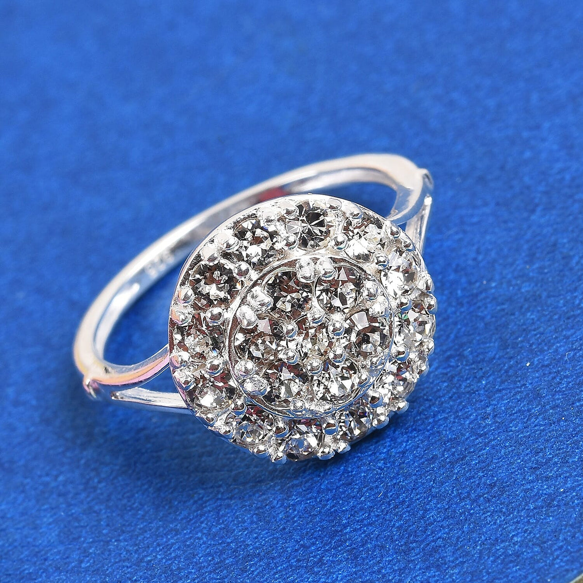 Lustro Stella Finest CZ Cluster Ring in Platinum Plated Sterling Silver 3698794 2