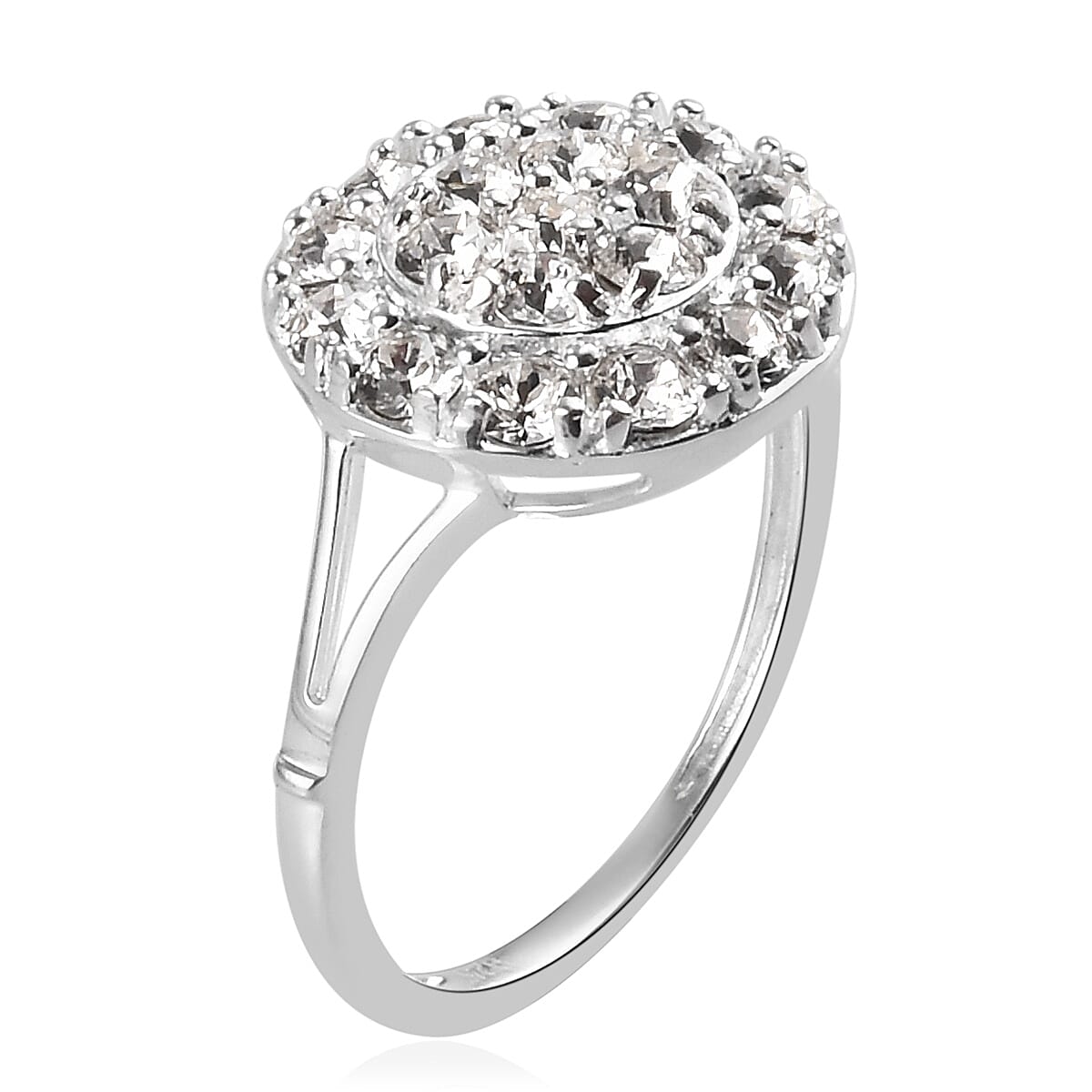 Lustro Stella Finest CZ Cluster Ring in Platinum Plated Sterling Silver 3698794 4