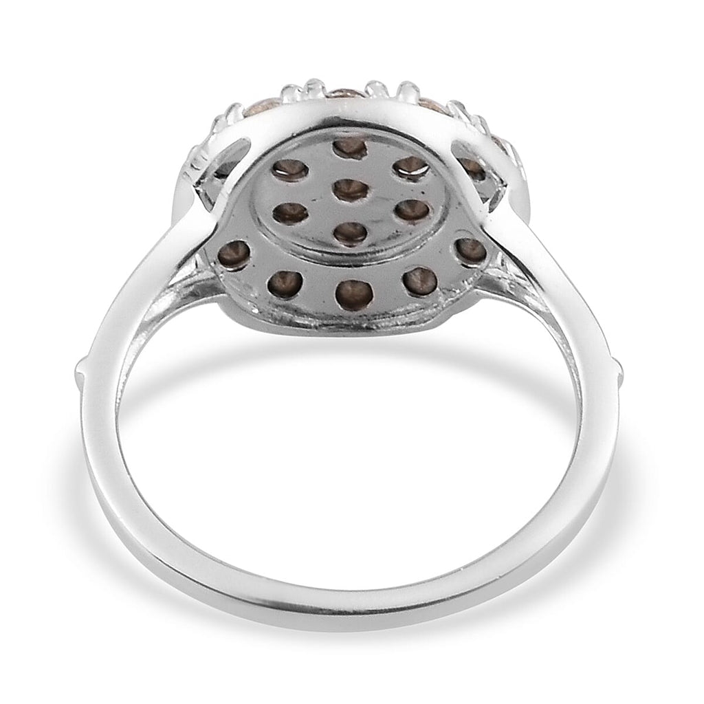 Lustro Stella White Crystal Cluster Ring in Sterling Silver