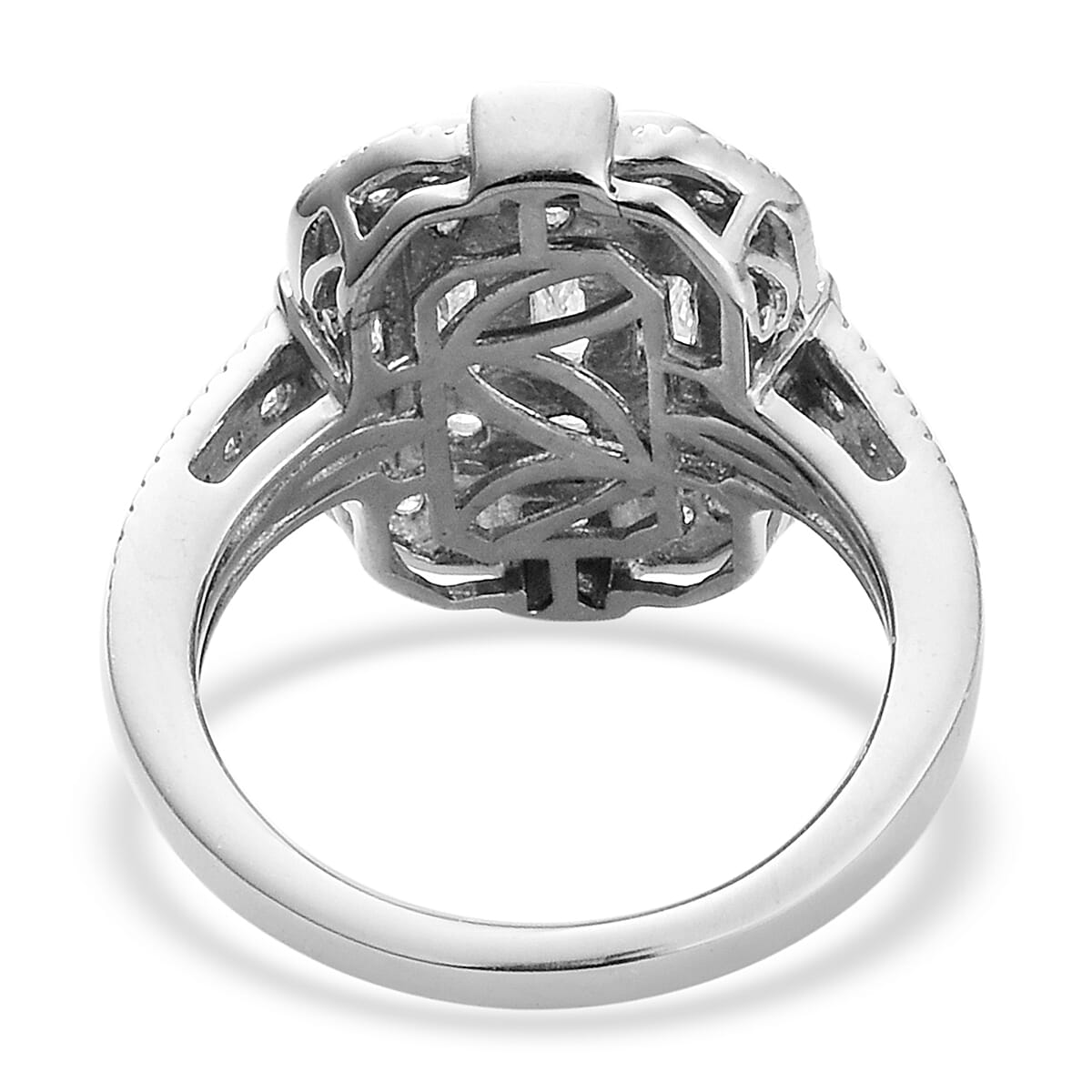 Lustro Stella Finest CZ Cluster Ring in Platinum Plated Sterling Silver 3655632 5