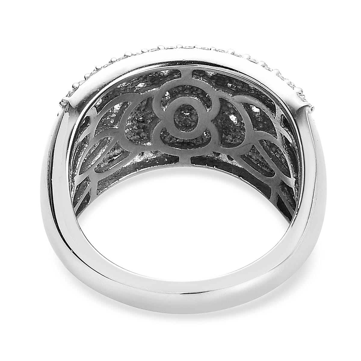 Lustro Stella Finest CZ Dome Ring in Platinum Plated Sterling Silver 6908874 5