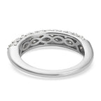 Lustro Stella Platinum Overlay Sterling Silver Half Eternity Ring Made with Finest CZ 1.96 Ct.