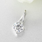 Lustro Stella Sterling Silver Solitaire Pendant Made with Finest CZ 1.500 Ct.
