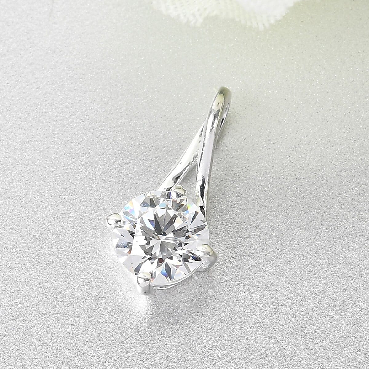 Lustro Stella Finest CZ Pendant  in Sterling Silver Solitaire 3831002 2