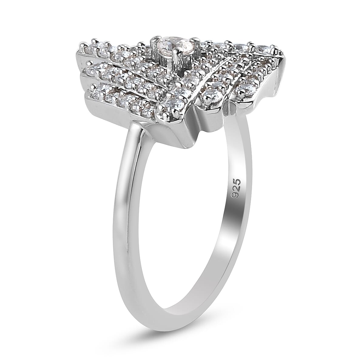 Lustro Stella Finest CZ Ring in Platinum Plated Sterling Silver 7369963 4