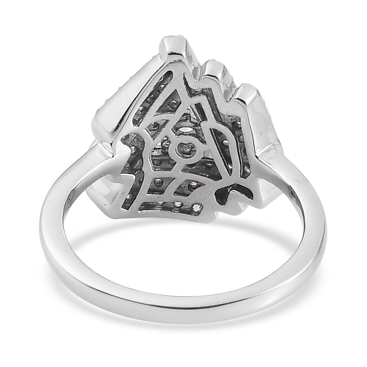 Lustro Stella Finest CZ Ring in Platinum Plated Sterling Silver 7369963 5